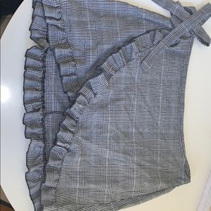Black & White Plaid Mini Skirt